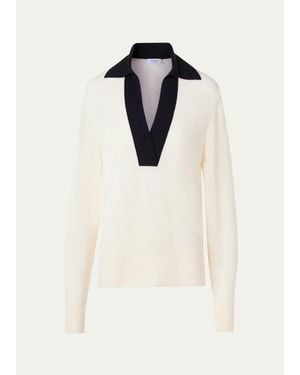 Akris Punto Virgin Wool Polo Sweater - White