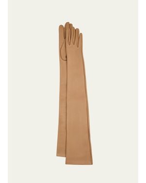 Michael Kors Long Leather Gloves - White