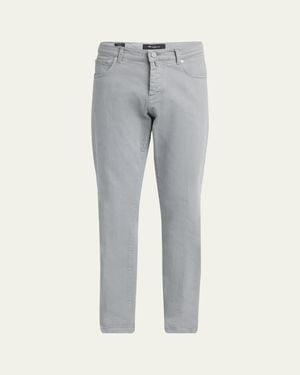 Kiton Cotton Stretch Slim Five-Pocket Pants - Gray