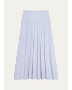 Theory Striped Cotton-Blend Maxi Skirt - White