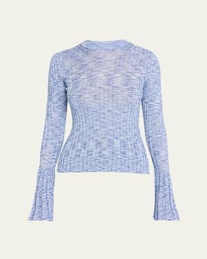 Zimmermann Mouline Long-Sleeve Top - Blue