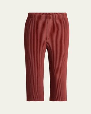 Homme Plissé Issey Miyake Cropped Pleated Pants - Red