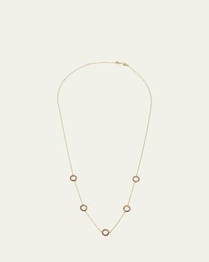 Jan Leslie Lapis, Tigers Eye, And Carnelian Dash Five Circle Station Necklace - Natural