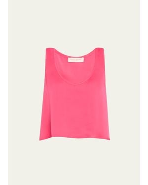 Ramy Brook Margaret Cropped Racerback Tank Top - Pink