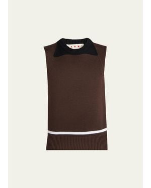 Marni Crewneck Sleeveless Sweater - Black