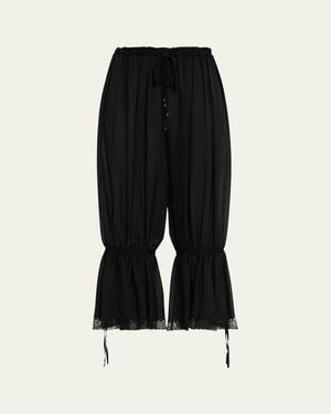 Chloé Drawstring Lace-Trim Cropped Pants - Black