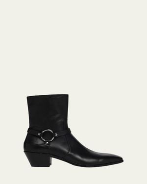 Tom Ford 45Mm Clint Leather Ankle Boots - Black
