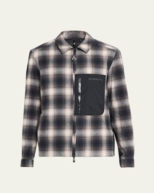 Moncler Plaid Mixed-Media Jacket - Multicolor