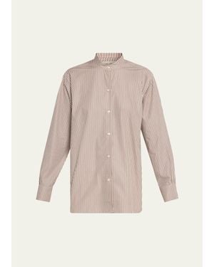 Officine Generale Auria Striped Cotton Shirt - Natural