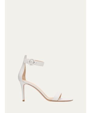 Gianvito Rossi 85Mm Portofino Nappa Leather Ankle-Strap Sandals - Natural