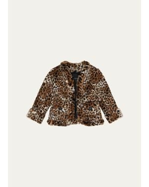 Marc Jacobs Faux Fur Leopard Print Jacket - Brown