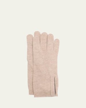 Brunello Cucinelli Cashmere Glove With Monili Detail - Natural