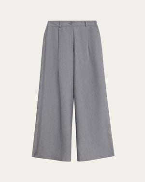 Toccin Solara Pleated Wide-Leg Pants - Gray