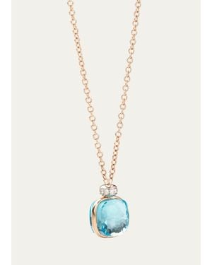 Pomellato Nudo Classic 18K Rose Sky Topaz Pendant Necklace With Diamonds - White