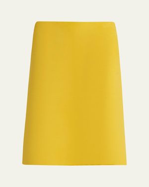 Ferragamo Leather Pencil Skirt - Yellow
