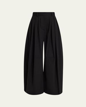 Only Child Stona Pleated Wool Pants - Black