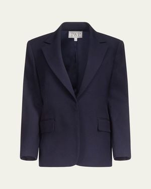 Twp Jillian Single-Breasted Wool Blazer - Blue