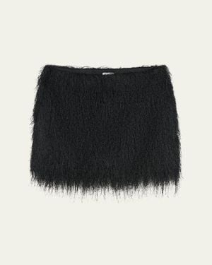 AEXAE Fringe Mini Skirt - Black