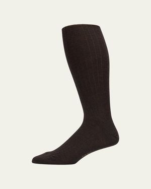 Sozzi Calze Cashmere Silk Over-Calf Socks - Black