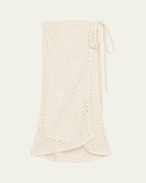 DIOTIMA Bonaire Crystal Crochet Midi Wrap Skirt - Natural