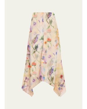 Prabal Gurung Floral-Print Collared Blouse With Tie Detail - White