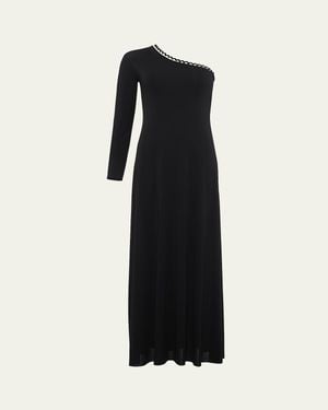Eres Play One-Shoulder Ric Rac-Trim Long Dress - Black