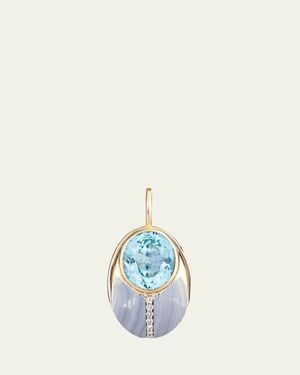MASON & BOOKS 14K Big Love Bug Pendant With And Agate - Blue