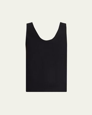 Commando Scoop-Neck Cotton Tank Top - Black
