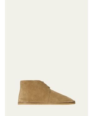 The Row Nicola Soft Suede Chukka Boots - Natural
