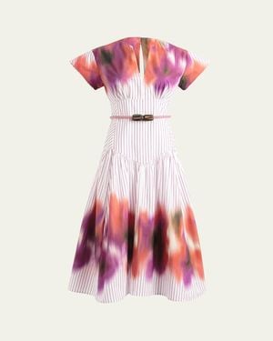 Silvia Tcherassi Antia Belted Midi Dress - Pink