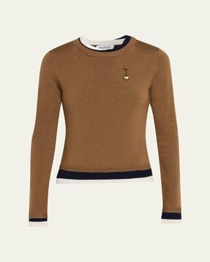 Monse Triple-Layer Wool Crewneck Sweater - Brown