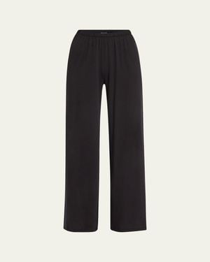 Andine Soleil Straight-Leg Cotton Lounge Pants - Black
