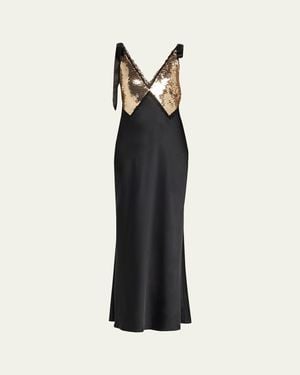 LoveShackFancy Talissa Sequined Maxi Dress - Black