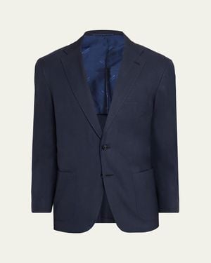 Kiton Washed Cashmere Single-Breasted Jacket - Blue