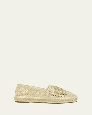 Chloé Isla Logo Crochet Knit Espadrilles - Natural