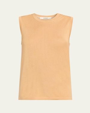 6397 Contrast Stitch Tank Top - Natural