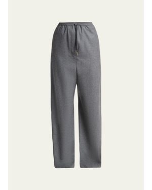Lanvin Loose-Fit Wool Pants - Gray
