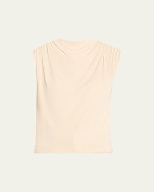 Anna Quan Emi Draped Jersey Top - Natural