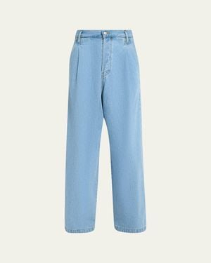 Dries Van Noten Pleated Denim Jeans - Blue