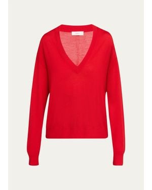 A.L.C. Nicole Wool V-Neck Sweater - Red