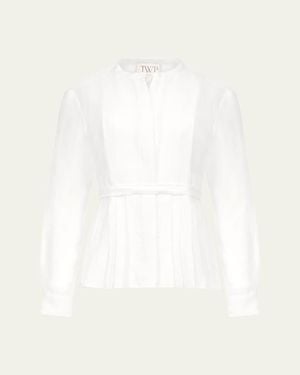 Twp Pleated Poet Blouse - White