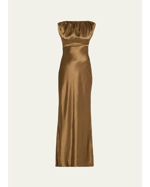 Anna Quan Ophelia Satin Column Dress - Natural