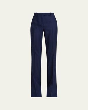 Tom Ford Tonal Striped Jacquard Straight-Leg Pants - Blue