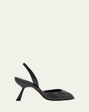 Alexandre Birman 85Mm Miranda Patent Leather Peep-Toe Pumps - Natural