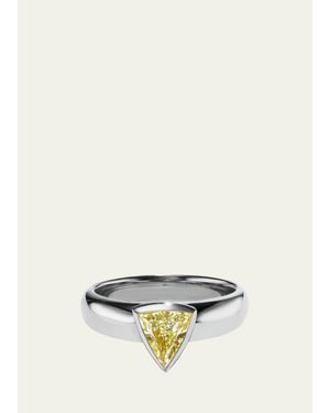 Aaryah 18K Triangular Brilliant Diamond Ellie Ring - White