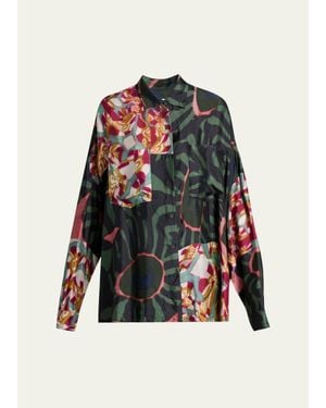 Dries Van Noten Casia Bis Relaxed Button-Down Shirt - Black