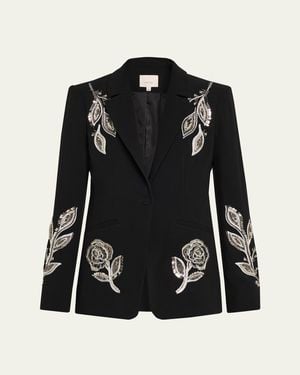 Cinq À Sept Karlie Beaded Paisley Blazer - Black