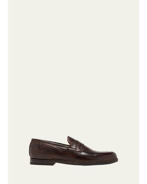 Bontoni Savarese Ii Deerskin Penny Loafers - White