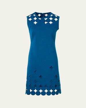 Akris Punto Dot Cutout Sleeveless Sheath Dress - Blue