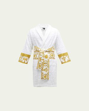 Versace Barocco Sleeve Robe - White